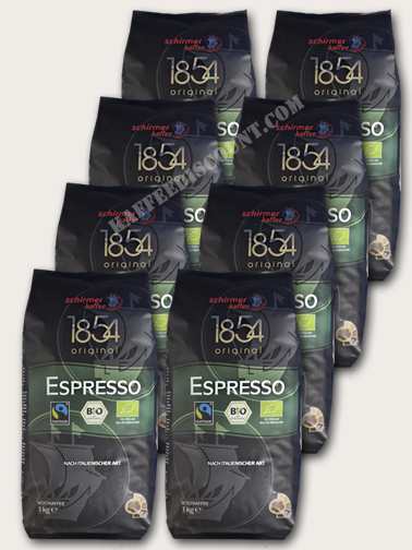 Schirmer Fairtrade Bio Espresso Bonen - 8 KG