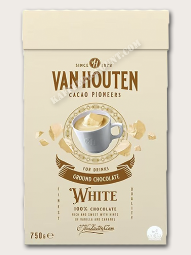 Van Houten Ground Chocolate White 750 Gr