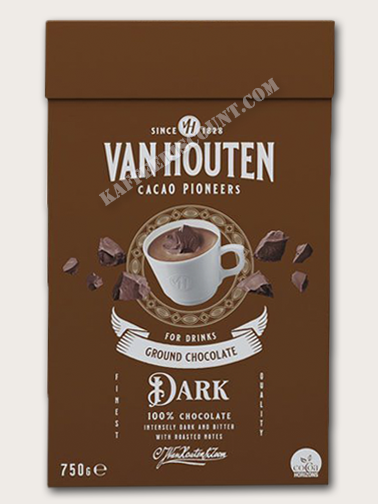 Van Houten Ground Chocolate Dark 750 Gr